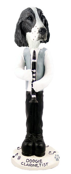 Liver Springer Spaniel Clarinetist Doogie Collectible Dog Figurine