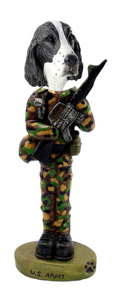 Liver Springer Spaniel U S Army Doogie Collectible Dog Figurine