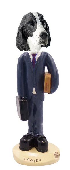 Liver Springer Spaniel Lawyer Doogie Collectible Dog Figurine