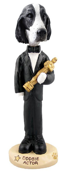Black & White Springer Spaniel Actor Doogie Collectible Dog Figurine