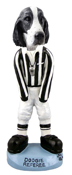 Black & White Springer Spaniel Referee Doogie Collectible Dog Figurine