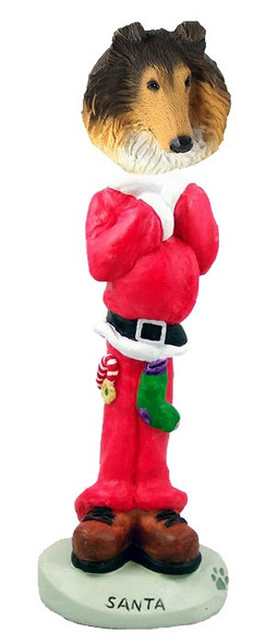 Sable Collie Santa Doogie Collectible Dog Figurine