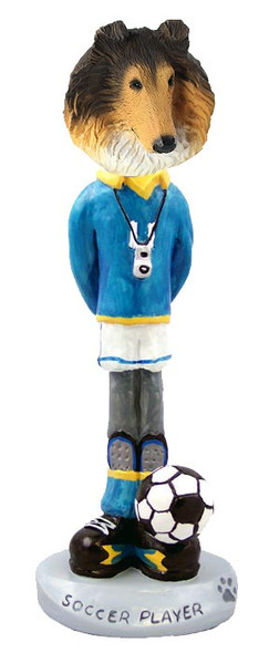 Sable Collie Soccer Doogie Collectible Dog Figurine