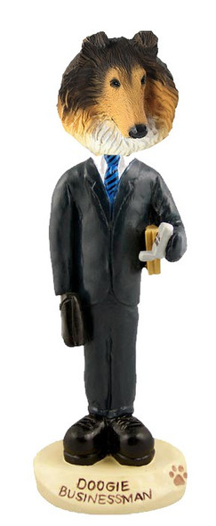 Sable Collie Businessman Doogie Collectible Dog Figurine