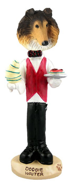 Sable Collie Waiter Doogie Collectible Dog Figurine
