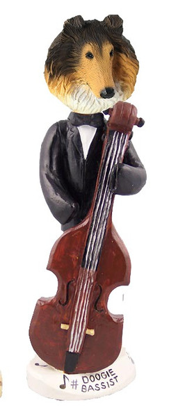 Sable Collie Bassist Doogie Collectible Dog Figurine