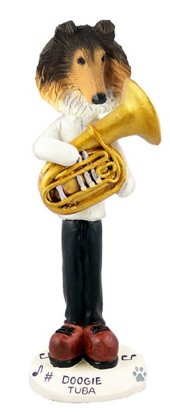 Sable Collie Tuba Doogie Collectible Dog Figurine
