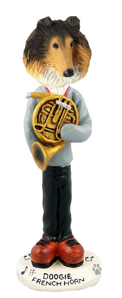 Sable Collie French Horn Doogie Collectible Dog Figurine