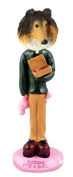 Sable Collie It's a Girl Doogie Collectible Dog Figurine