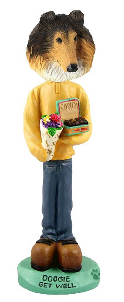 Sable Collie Get Well Doogie Collectible Dog Figurine