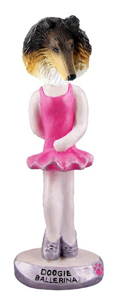 Tricolor Collie Ballerina Doogie Collectible Dog Figurine