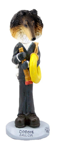 Tricolor Collie Sailor Doogie Collectible Dog Figurine