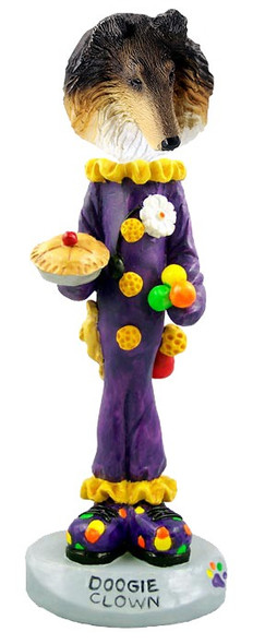 Tricolor Collie Clown Doogie Collectible Dog Figurine