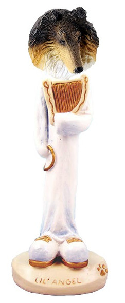 Tricolor Collie Lil Angel Doogie Collectible Dog Figurine