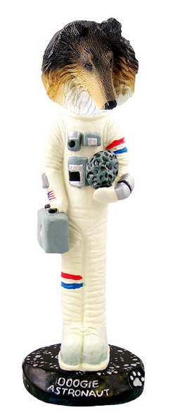 Tricolor Collie Astronaut Doogie Collectible Dog Figurine