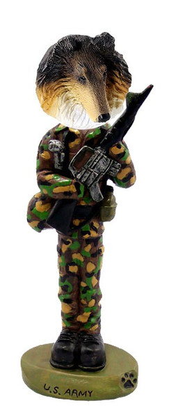 Tricolor Collie U S Army Doogie Collectible Dog Figurine