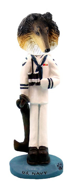 Tricolor Collie U S Navy Doogie Collectible Dog Figurine