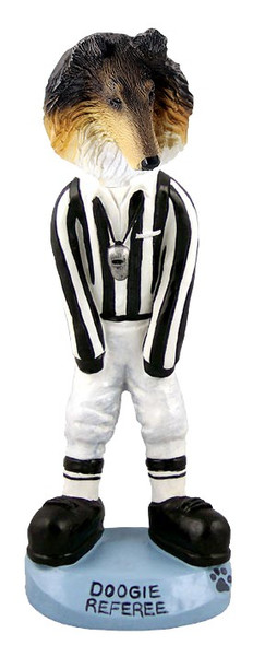 Tricolor Collie Referee Doogie Collectible Dog Figurine