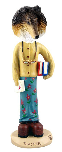 Tricolor Collie Female Teacher Doogie Collectible Dog Figurine