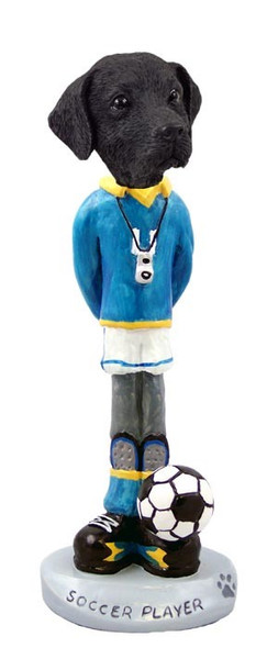 Black Labrador Retriever Soccer Doogie Collectible Dog Figurine
