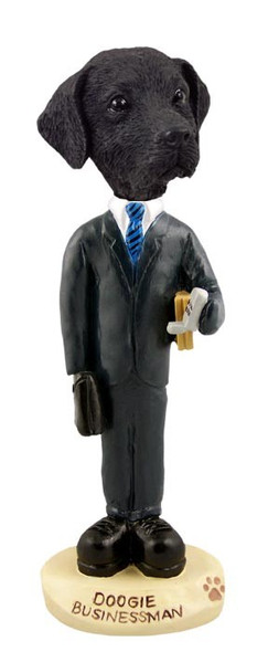 Black Labrador Retriever Businessman Doogie Collectible Dog Figurine