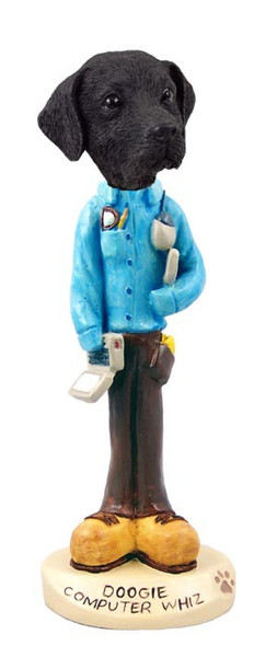 Black Labrador Retriever Computer Whiz Doogie Collectible Dog Figurine