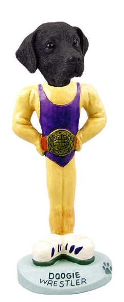 Black Labrador Retriever Wrestler Doogie Collectible Dog Figurine