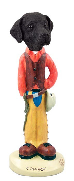 Black Labrador Retriever Cowboy Doogie Collectible Dog Figurine