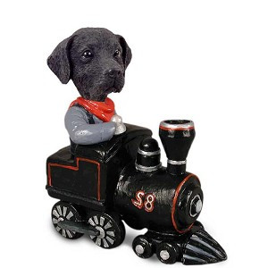 Black Labrador Retriever Train Doogie Collectible Dog Figurine