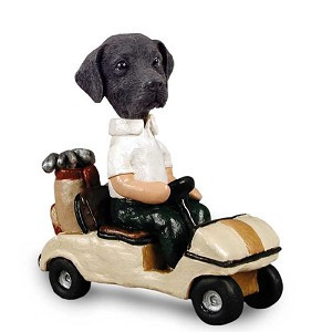 Black Labrador Retriever Golf Cart Doogie Collectible Dog Figurine