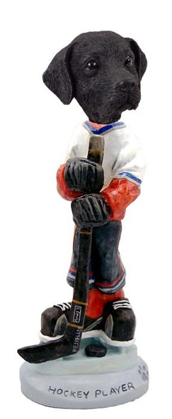 Black Labrador Retriever Hockey Player Doogie Collectible Dog Figurine