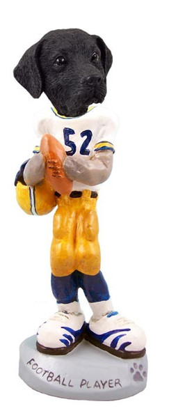 Black Labrador Retriever Football Player Doogie Collectible Dog Figurine