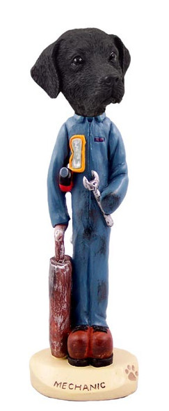 Black Labrador Retriever Mechanic Doogie Collectible Dog Figurine