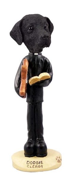Black Labrador Retriever Clergy Doogie Collectible Dog Figurine