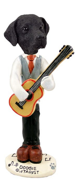 Black Labrador Retriever Guitarist Doogie Collectible Dog Figurine