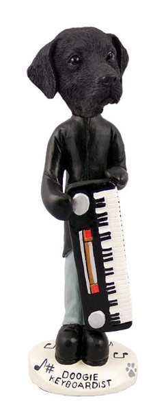 Black Labrador Retriever Keyboardist Doogie Collectible Dog Figurine