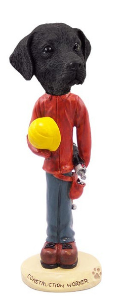 Black Labrador Retriever Construction Worker Doogie Collectible Dog Figurine