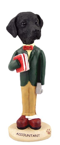 Black Labrador Retriever Male Accountant Doogie Collectible Dog Figurine