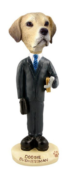 Yellow Labrador Retriever Businessman Doogie Collectible Dog Figurine
