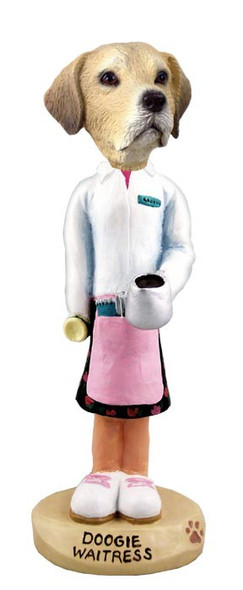 Yellow Labrador Retriever Waitress Doogie Collectible Dog Figurine