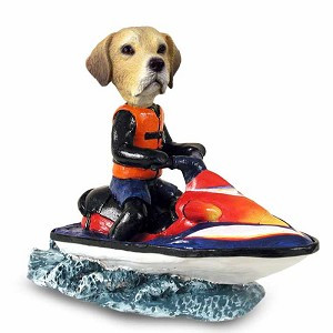 Yellow Labrador Retriever Jet Ski Doogie Collectible Dog Figurine