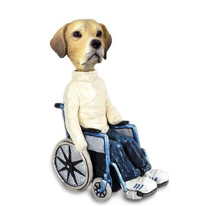 Yellow Labrador Retriever Wheelchair Doogie Collectible Dog Figurine