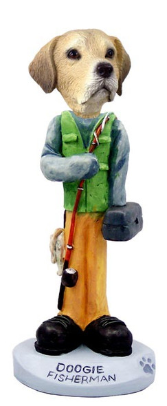 Yellow Labrador Retriever Fisherman Doogie Collectible Dog Figurine
