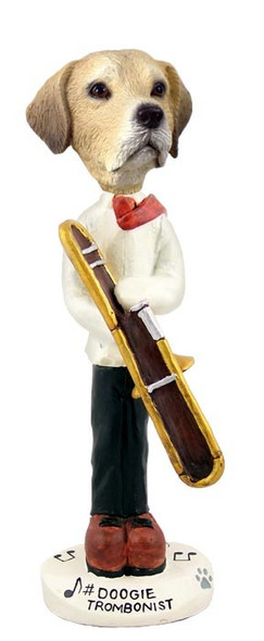 Yellow Labrador Retriever Trombonist Doogie Collectible Dog Figurine