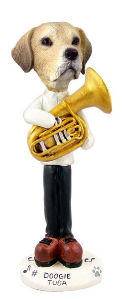 Yellow Labrador Retriever Tuba Doogie Collectible Dog Figurine