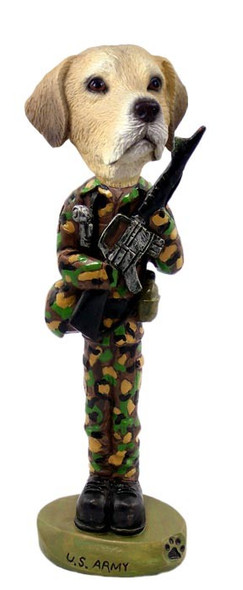 Yellow Labrador Retriever U S Army Doogie Collectible Dog Figurine