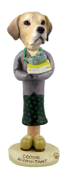 Yellow Labrador Retriever Female Accountant Doogie Collectible Dog Figurine
