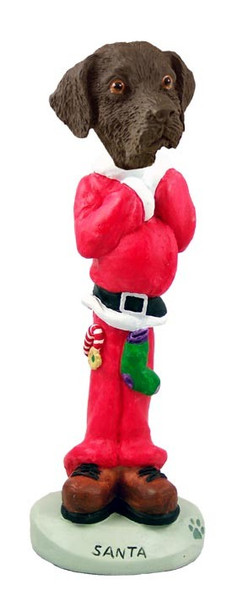 Chocolate Labrador Retriever Santa Doogie Collectible Dog Figurine