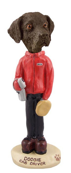 Chocolate Labrador Retriever Cab Driver Doogie Collectible Dog Figurine