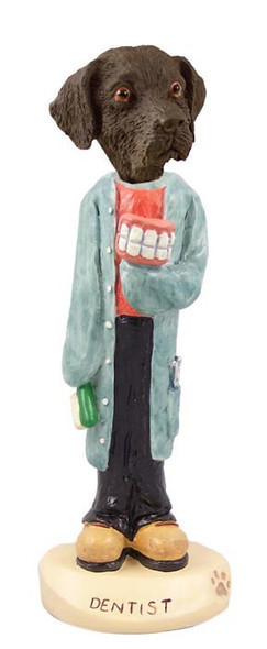 Chocolate Labrador Retriever Dentist Doogie Collectible Dog Figurine